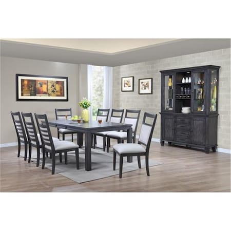 Fine-Line Shades of Gray 11 Piece Dining Set with China Cabinet FI1209024